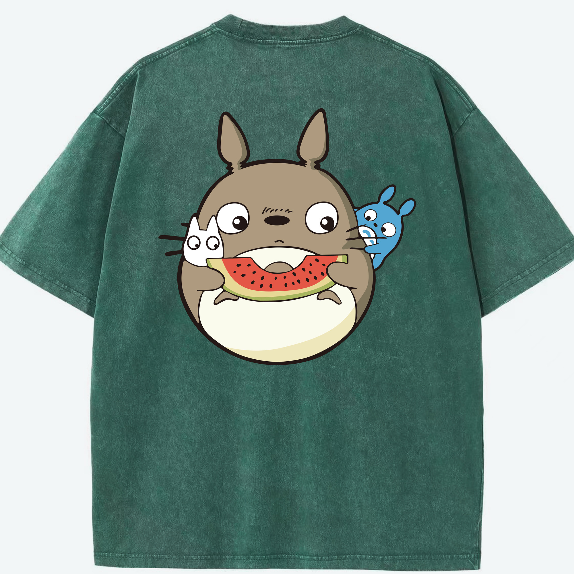 （画像用） となりのトトロ 草壁メイ 草壁サツキ My Neighbor Totoro Satsuki Kusakabe Mei Kusakabe 綿100% ヴィンテージ風 半袖Tシャツ（背面プリント）